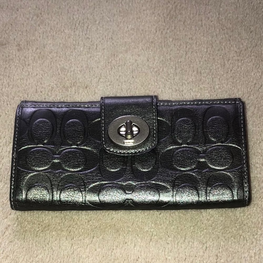 COACH Embossed Metallic Wallet #1262